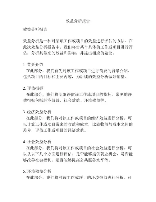 效益分析报告