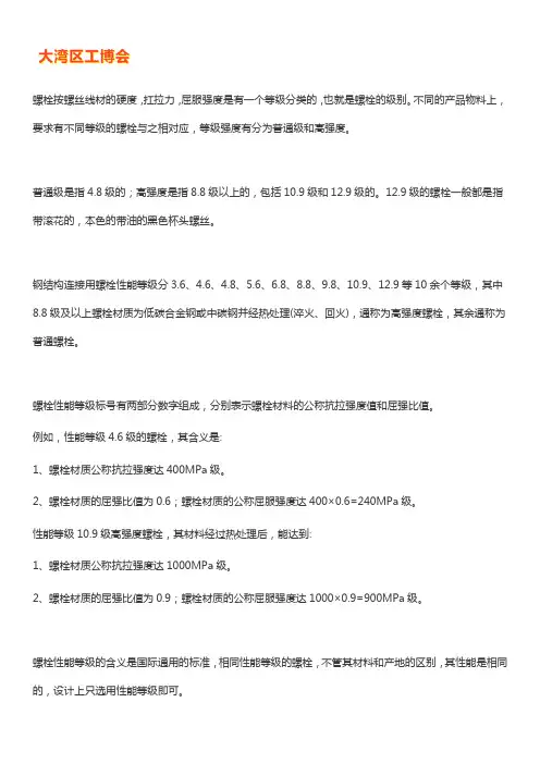 螺栓的强度等级有哪些【大全】