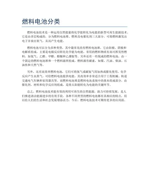 燃料电池分类