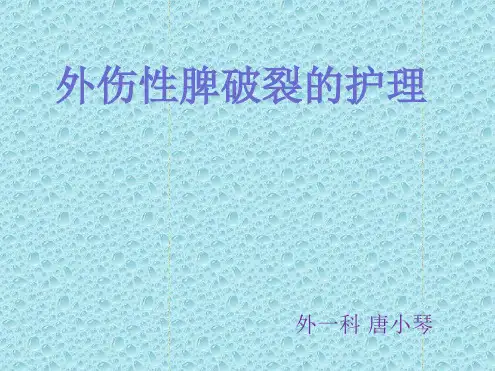 外伤性脾破裂的护理查房