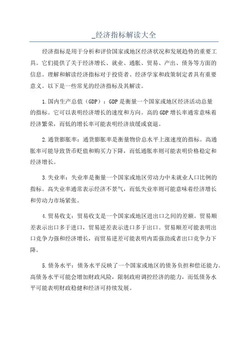 _经济指标解读大全