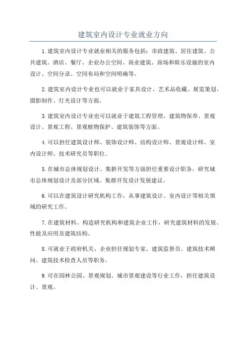 建筑室内设计专业就业方向