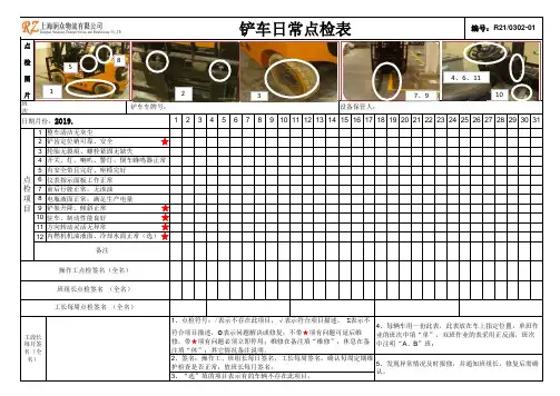 铲车日常点检表