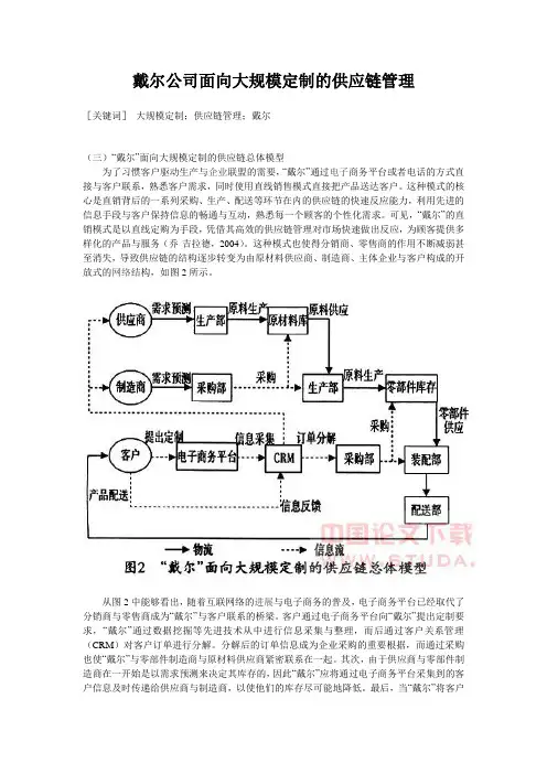 戴尔公司面向大规模定制的供应链管理