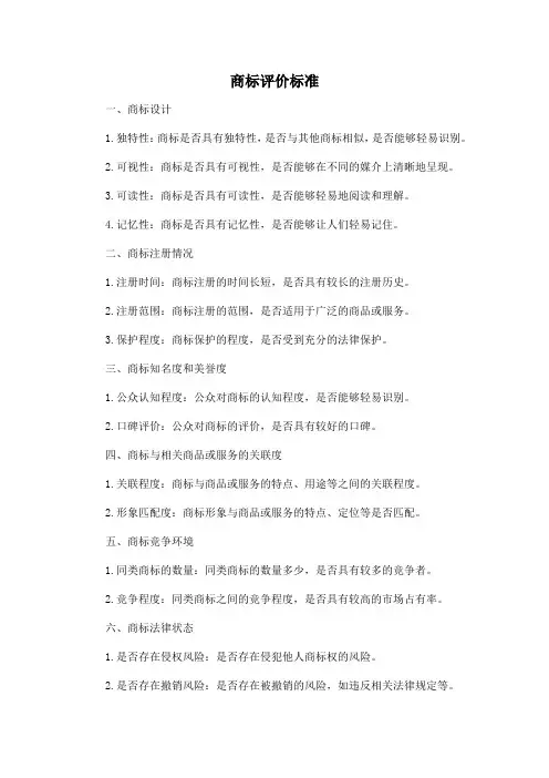 商标评价标准