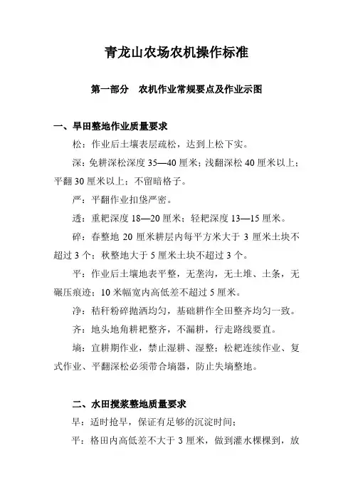 农机操作标准