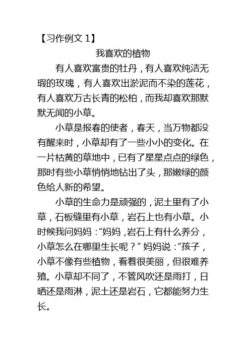 部编版三年级下册语文  习作范文