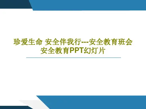 珍爱生命 安全伴我行---安全教育班会安全教育PPT幻灯片38页PPT