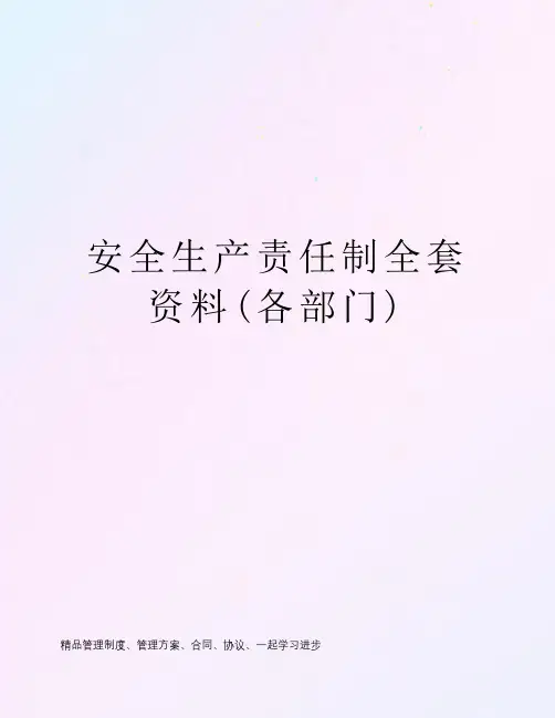 安全生产责任制全套资料(各部门)