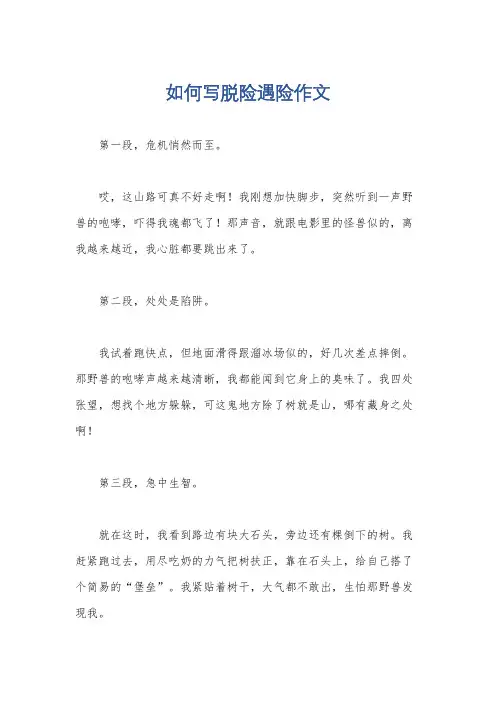 如何写脱险遇险作文
