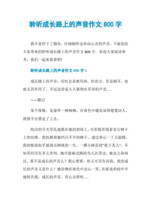 聆听成长路上的声音作文800字