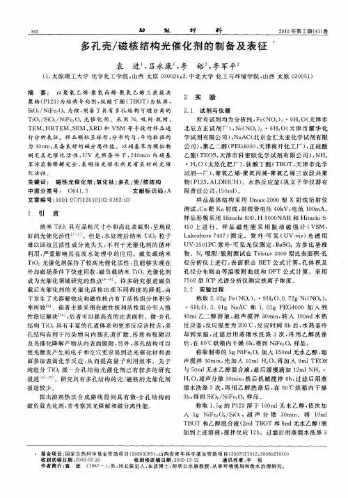 多孔壳／磁核结构光催化剂的制备及表征