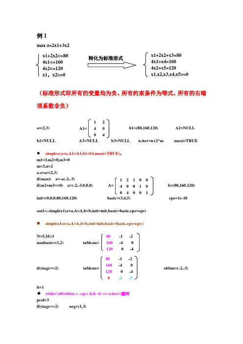 单纯形法例题讲解