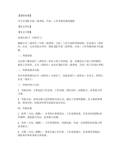考核通报模板
