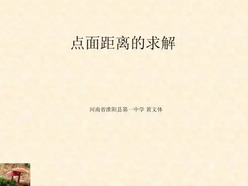 点面距离的求解