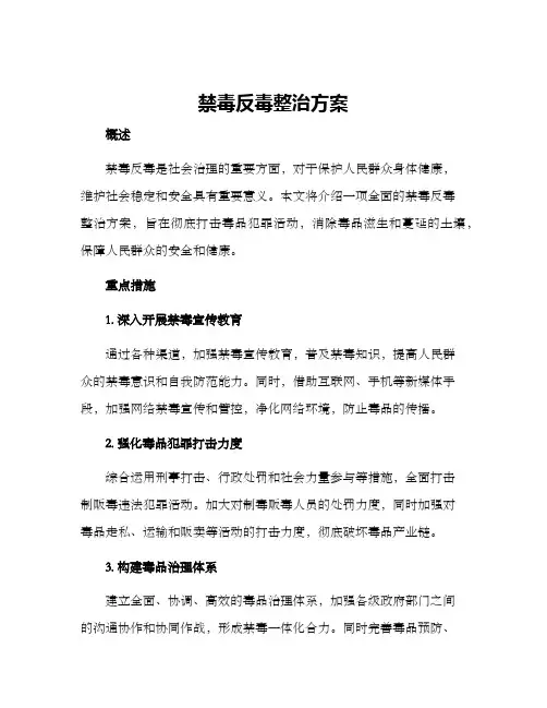 禁毒反毒整治方案