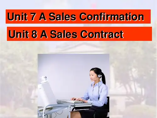 外贸英语函电Unit 8 A Sales Contract