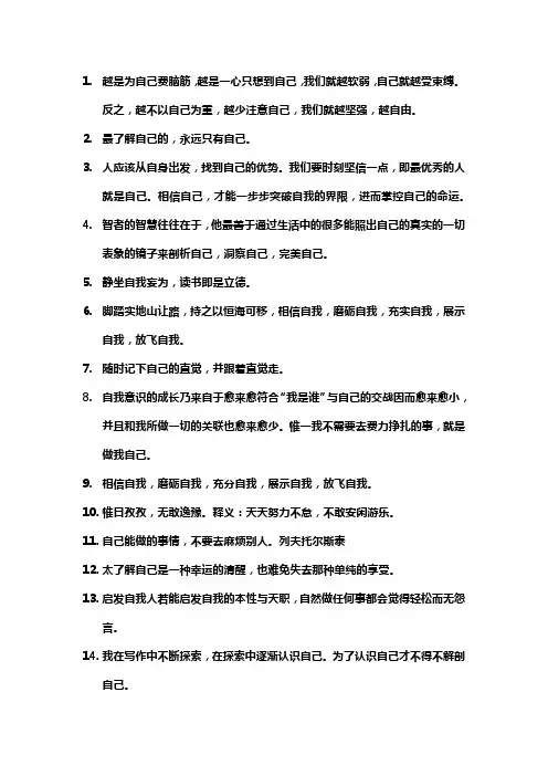专注自我的名言
