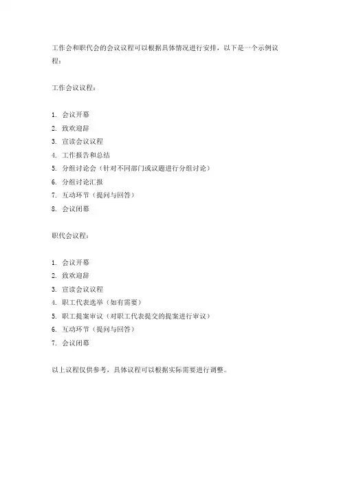 工作会 职代会议程
