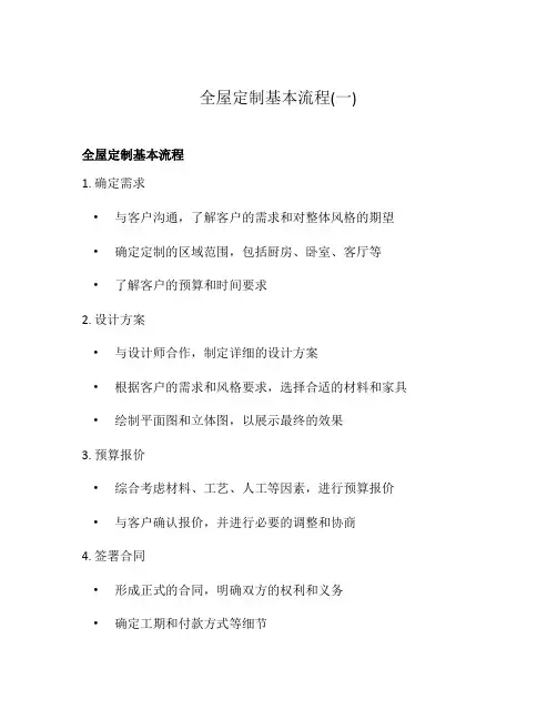 全屋定制基本流程(一)