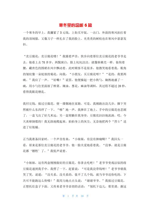 寒冬里的温暖6篇