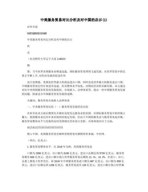 中美服务贸易对比分析及对中国的启示(1)