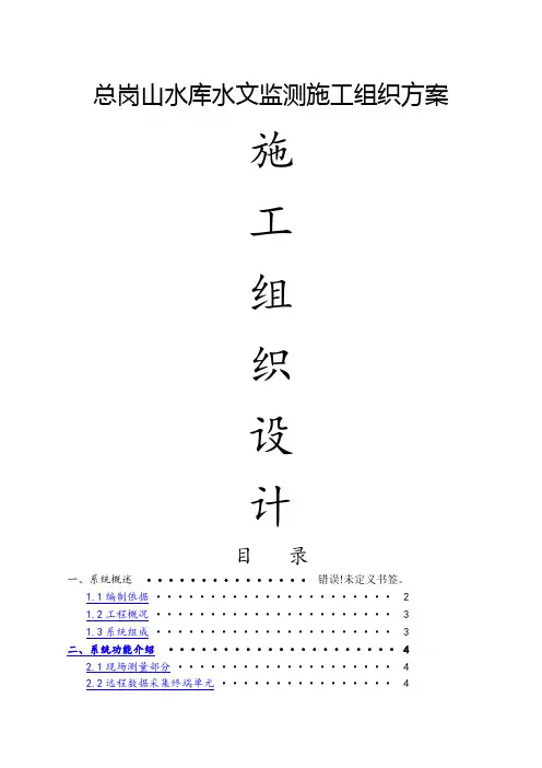 水文监测施工组织方案