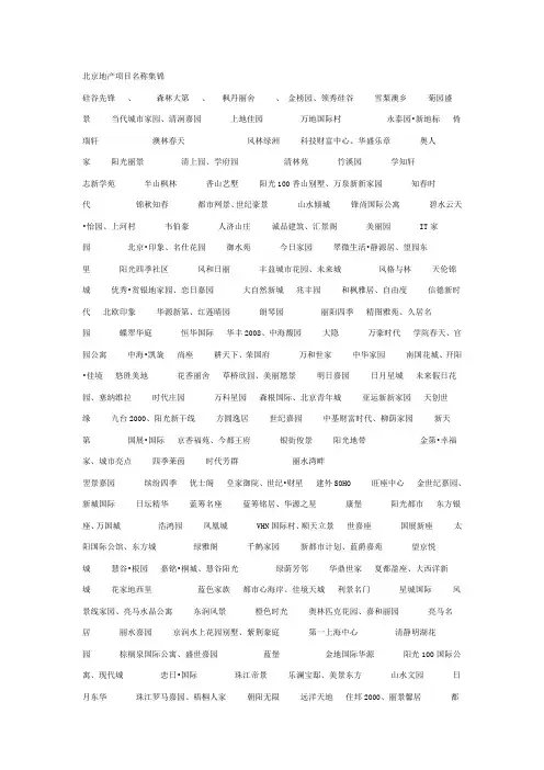 《房地产项目案名主题广告语文案大全》课件