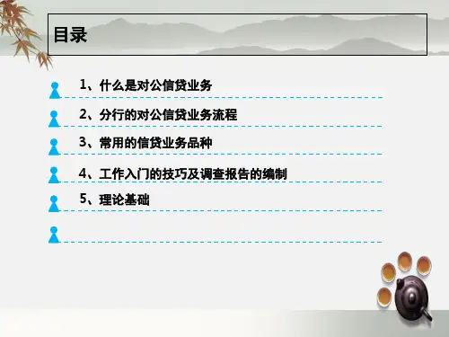 公司信贷业务培训课堂PPT
