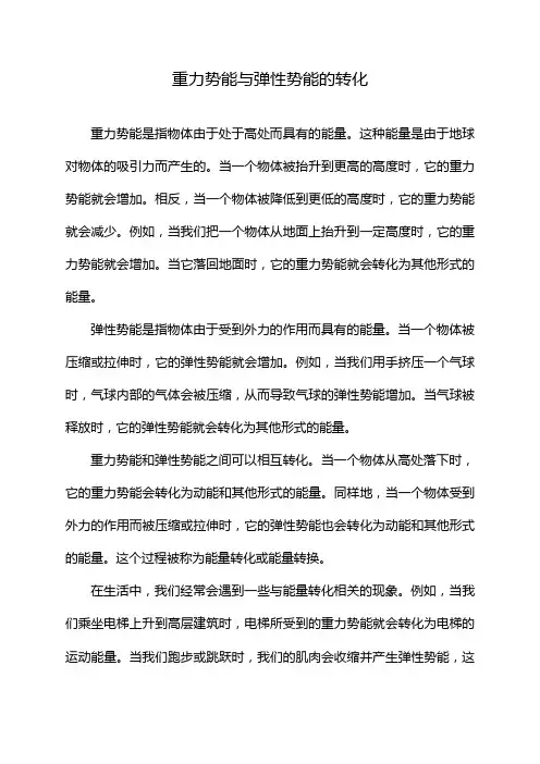 重力势能与弹性势能的转化