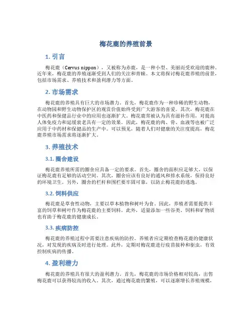 梅花鹿的养殖前景