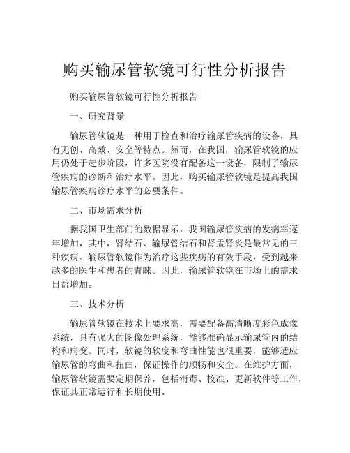购买输尿管软镜可行性分析报告