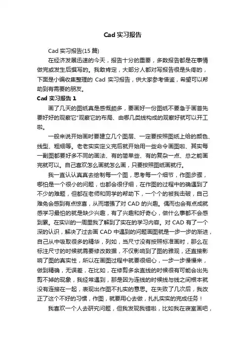 Cad实习报告（15篇）