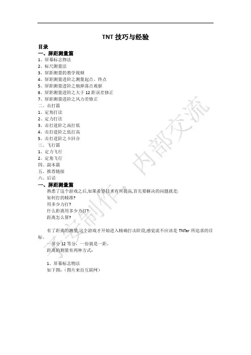 TNT技巧与经验