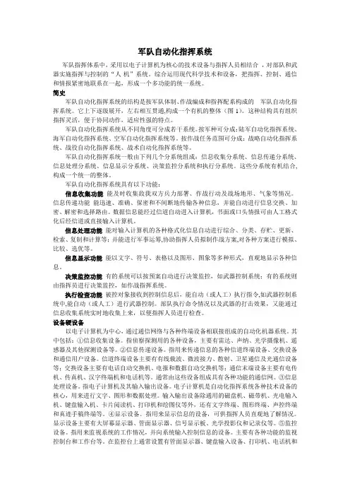 军队自动化指挥系统