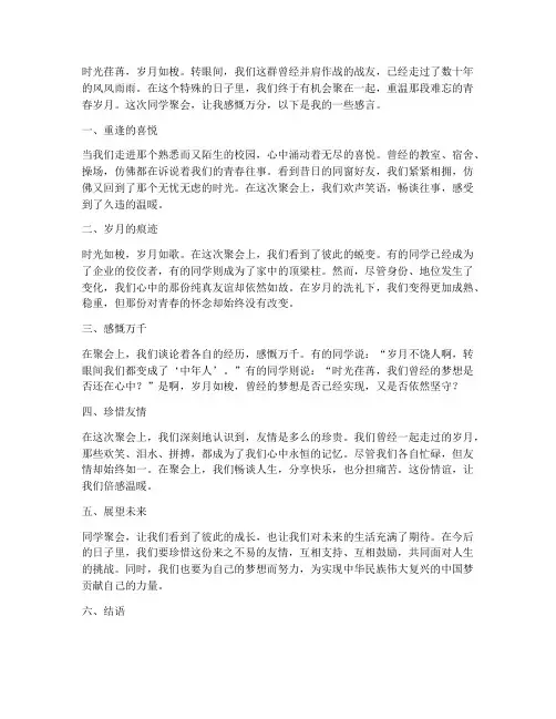 同学聚会回来后感言