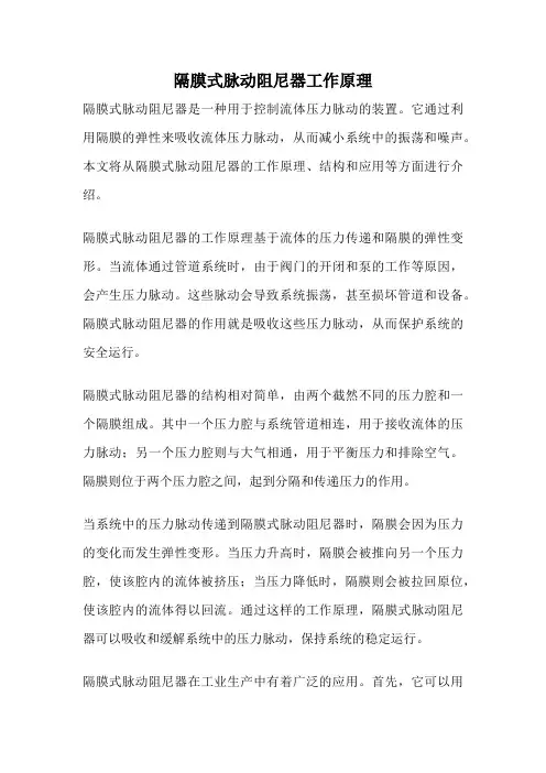 隔膜式脉动阻尼器工作原理