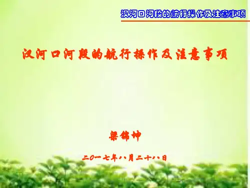 汊河口河段的航行操作及注意事项