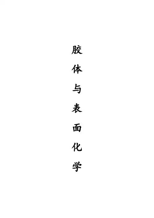 胶体与表面化学  复习