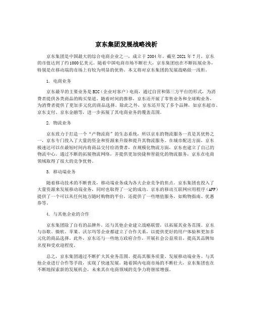 京东集团发展战略浅析