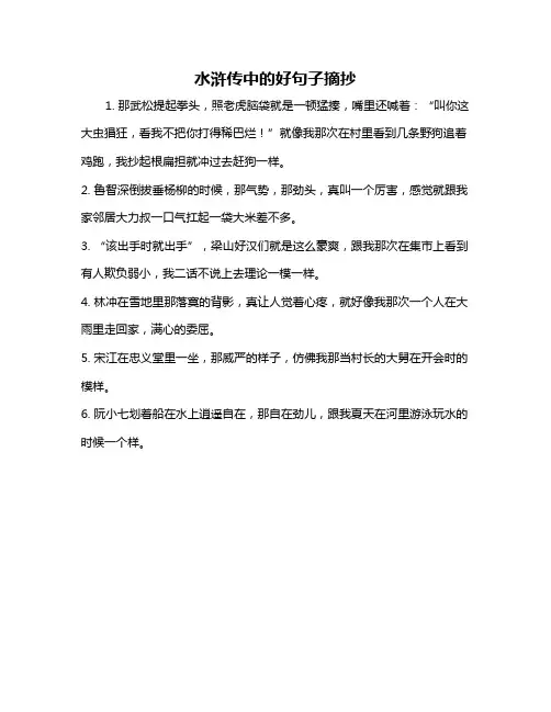 水浒传中的好句子摘抄
