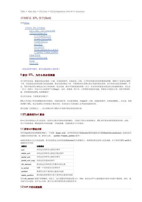 详细解说 STL 排序(Sort)
