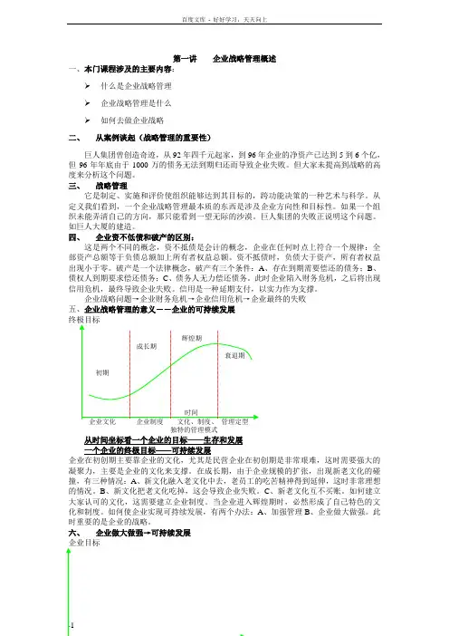 战略管理辅导笔记汇总