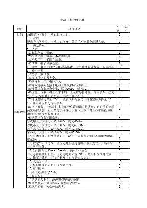 电动止血仪的使用
