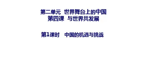 人教版道德与法治九年级下册中国的机遇与挑战课件[1](共31张PPT)