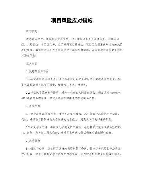 项目风险应对措施