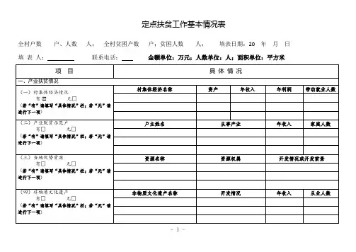 定点扶贫工作排查摸底表