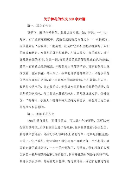 关于种花的作文300字六篇