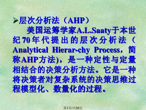 AHP层次分析法基础教程 绝对打分方法
