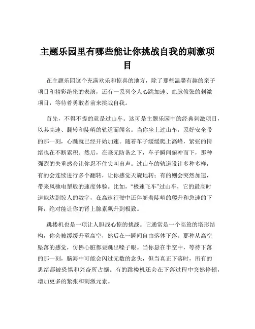 主题乐园里有哪些能让你挑战自我的刺激项目